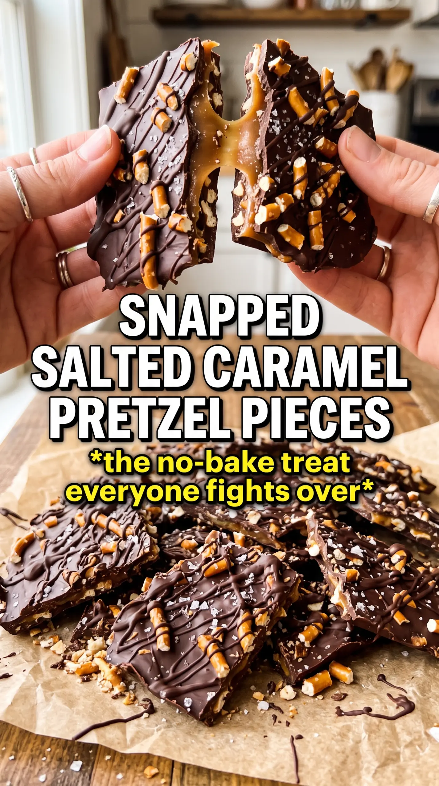 Salted Caramel Pretzel Bark crunchy chocolatey salted