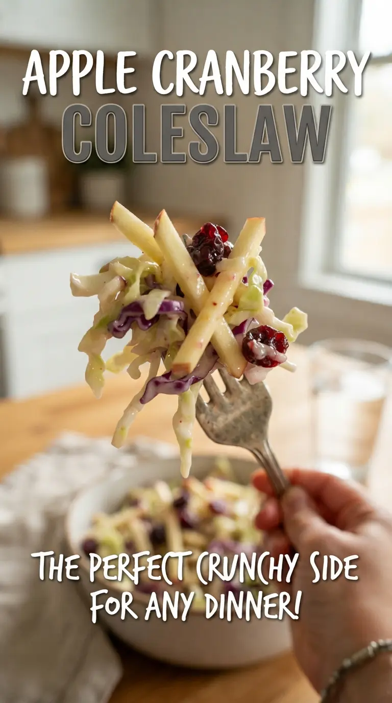Apple Cranberry Coleslaw crisp creamy
