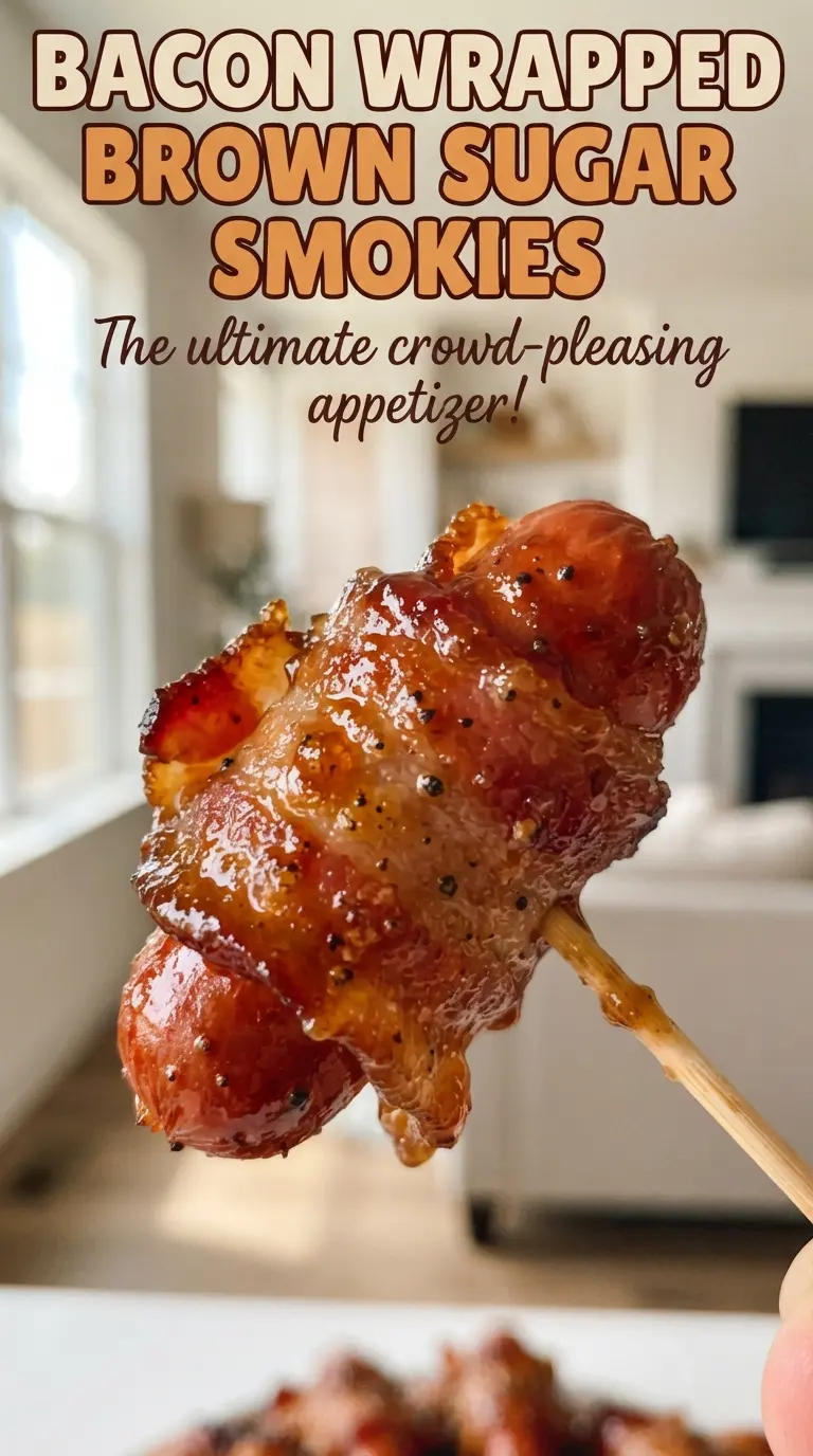 Bacon Wrapped Brown Sugar Smokies crispy caramelized