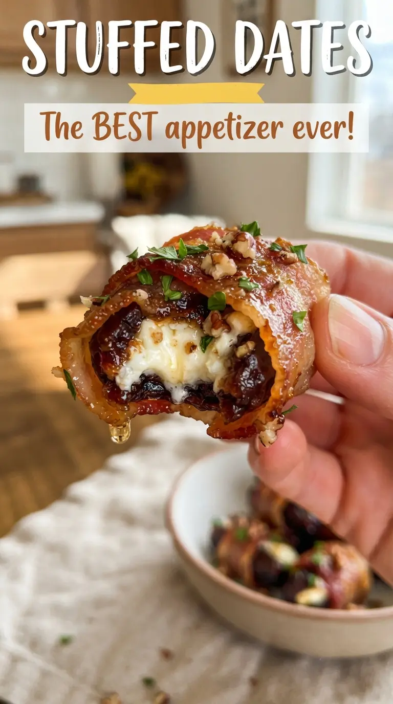 Stuffed Dates bacon-wrapped goat cheese
