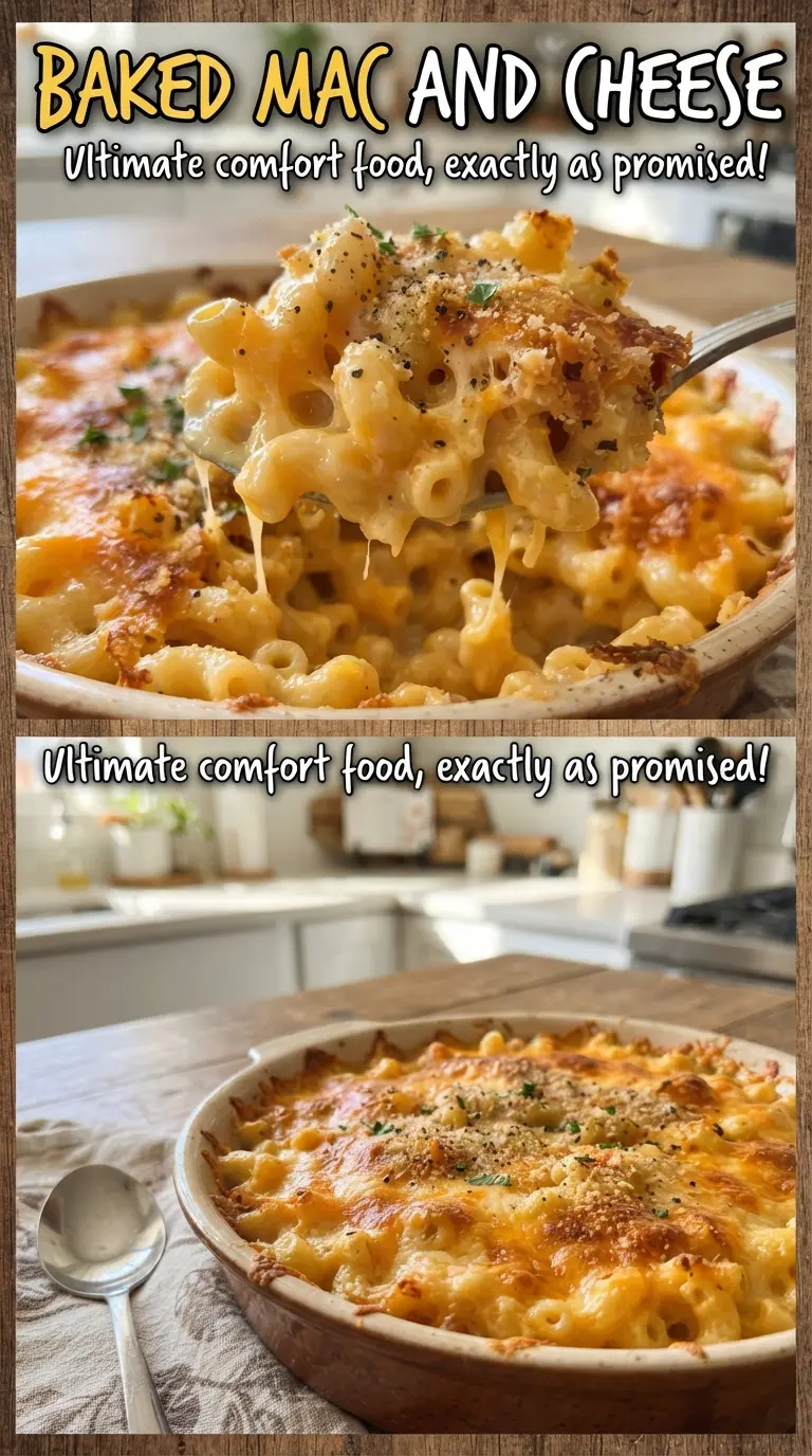 Baked mac and cheese creamy golden stretchy
