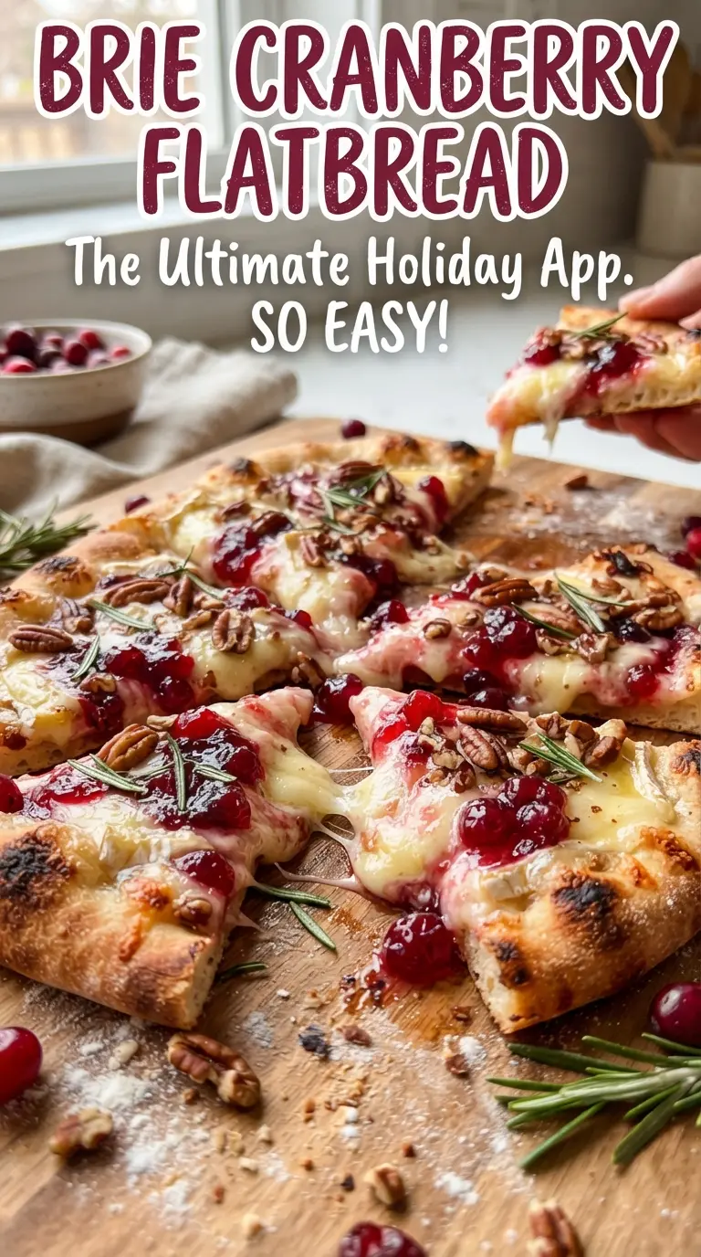 Brie Cranberry Flatbread crisp melty sweet-savory