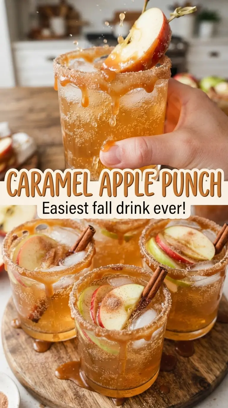 Caramel Apple Punch golden sparkling apple punch