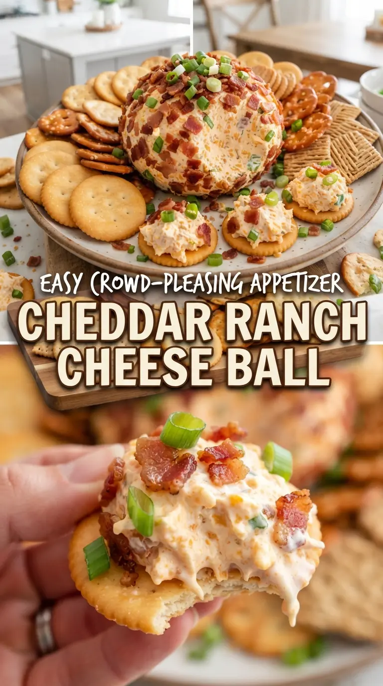 Cheddar Ranch Cheese Ball creamy bacon pecan