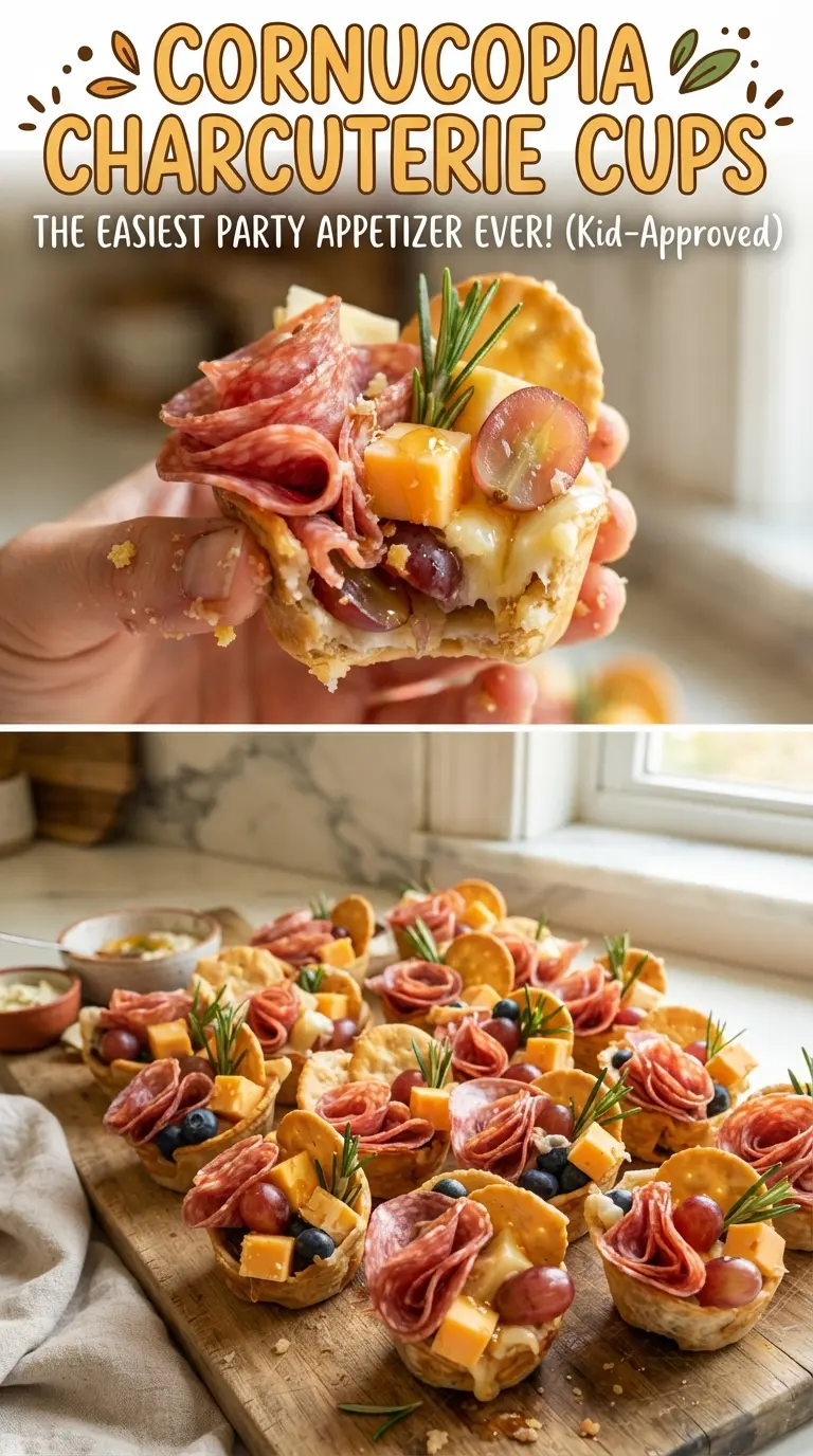 Cornucopia Charcuterie Cups festive party cups