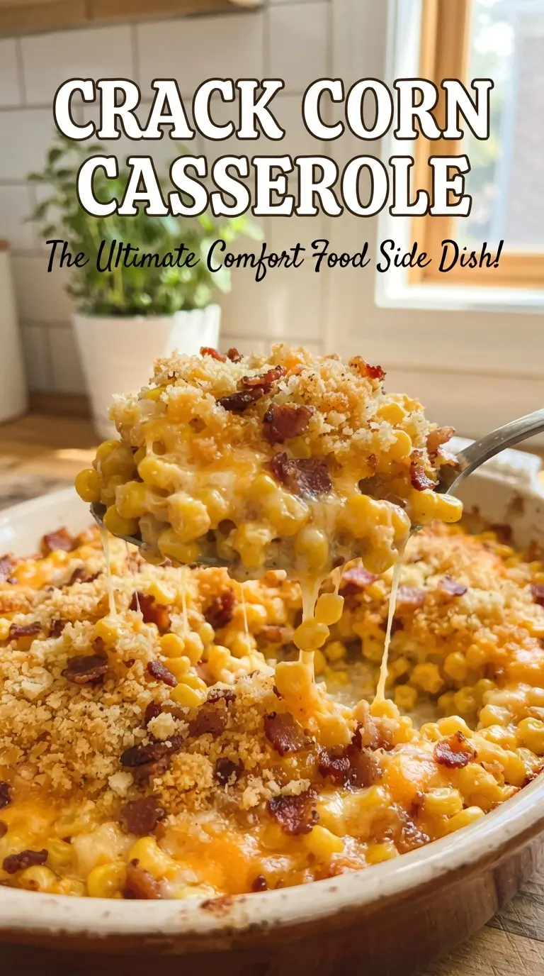 Crack Corn Casserole creamy cheesy bacon jalapeno