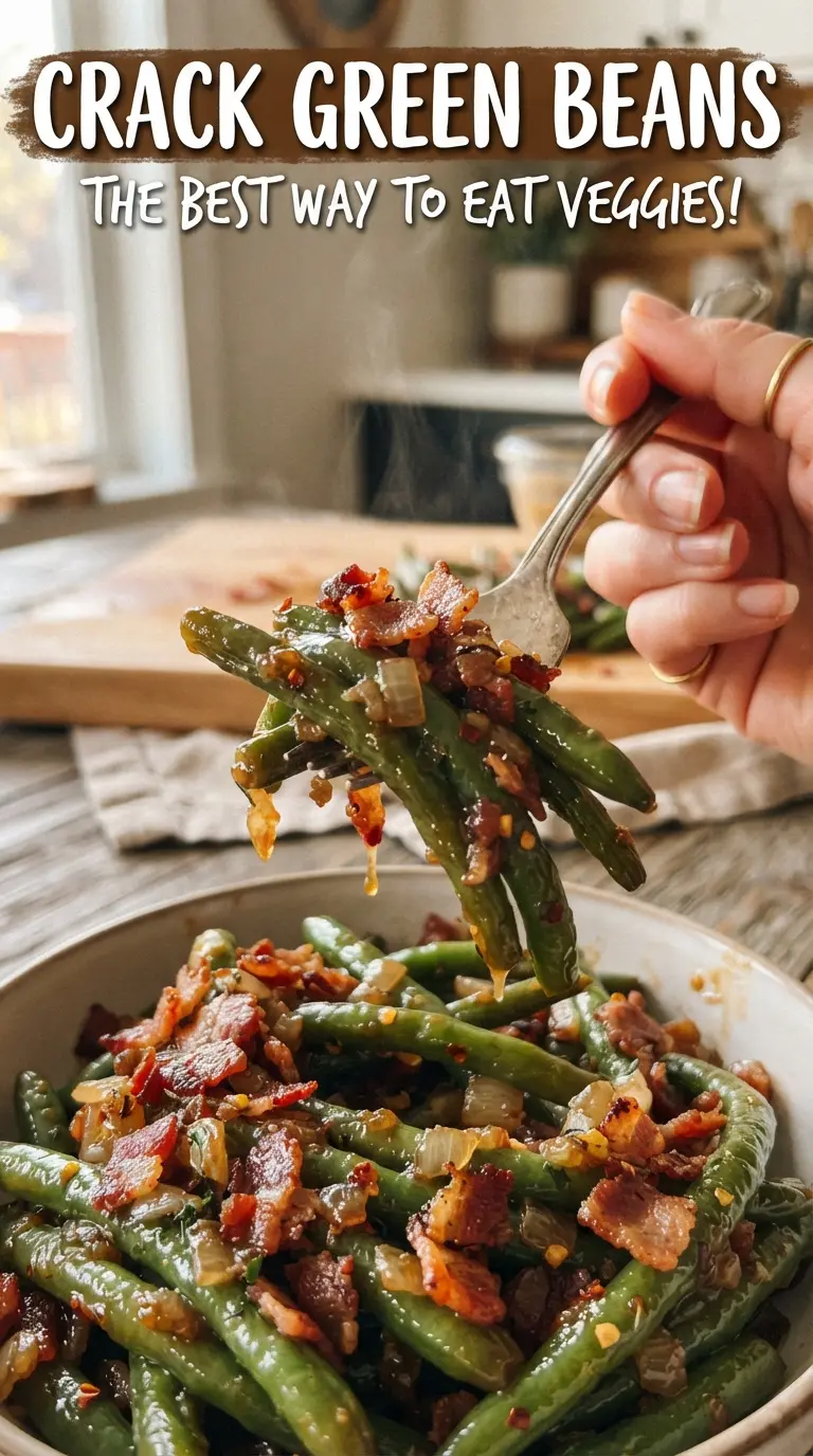 Crack Green Beans sticky glazed bacon