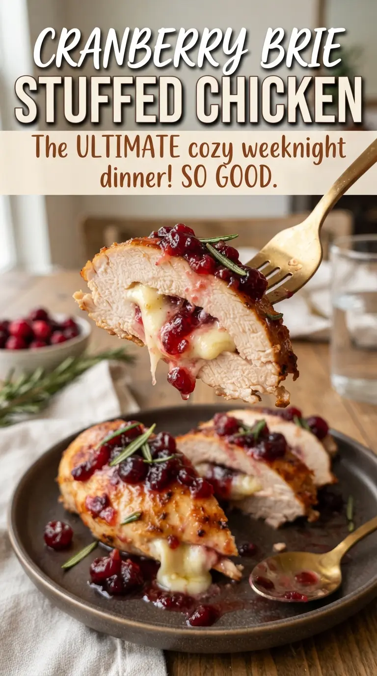 Cranberry Brie Stuffed Chicken golden melty savory