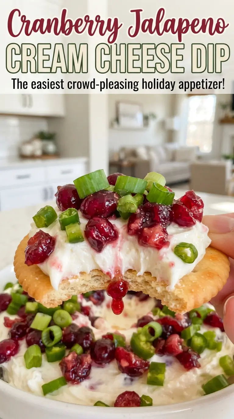 Cranberry Jalapeno Cream Cheese Dip bright, creamy, tangy