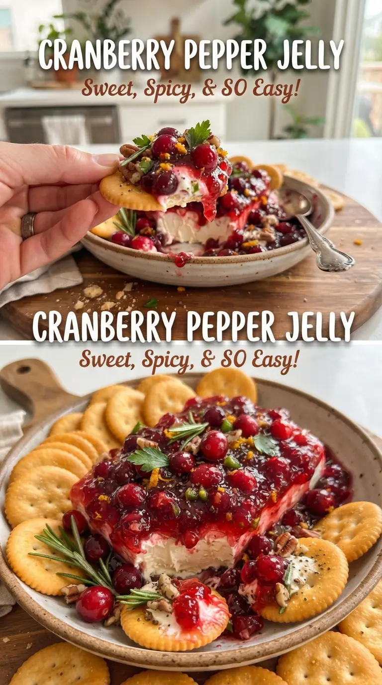 Cranberry Pepper Jelly ruby-red glossy