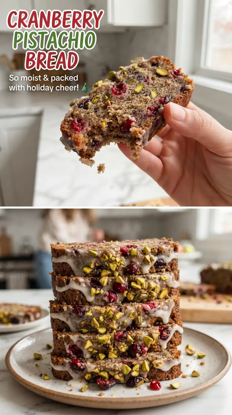 Cranberry Pistachio Bread tender citrus crumb