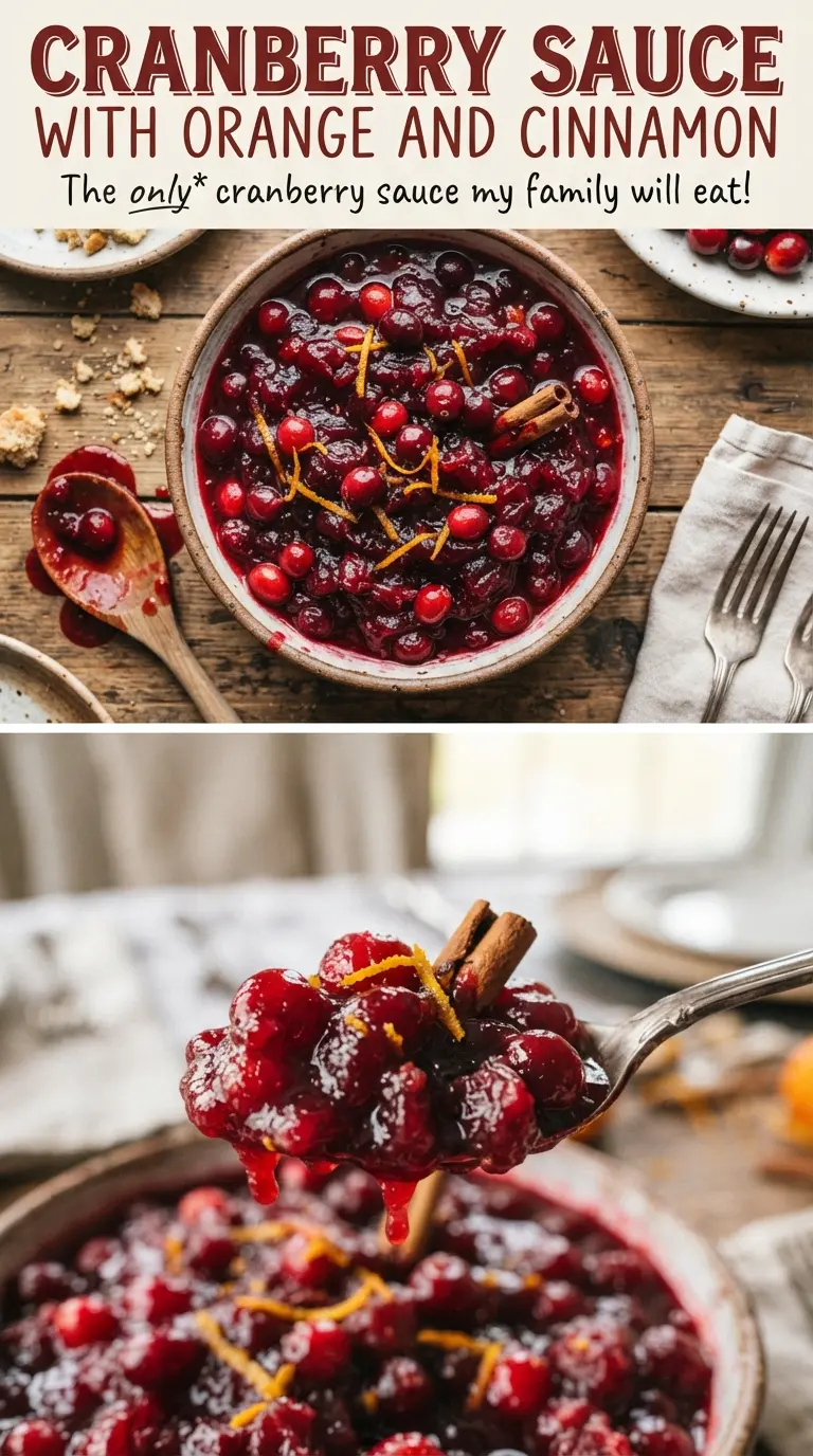 Cranberry sauce with orange and cinnamon glossy spiced