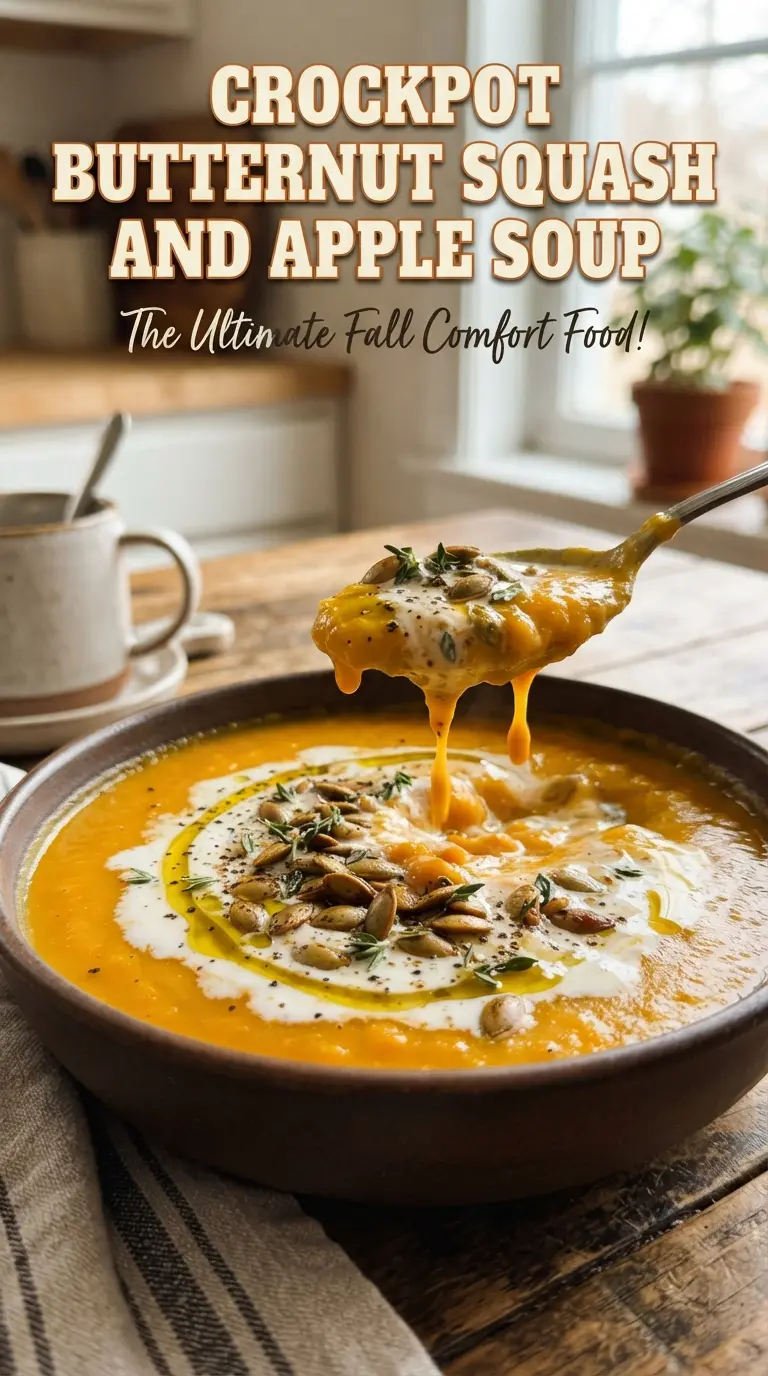 Crockpot Butternut Squash and Apple Soup silky spiced creamy