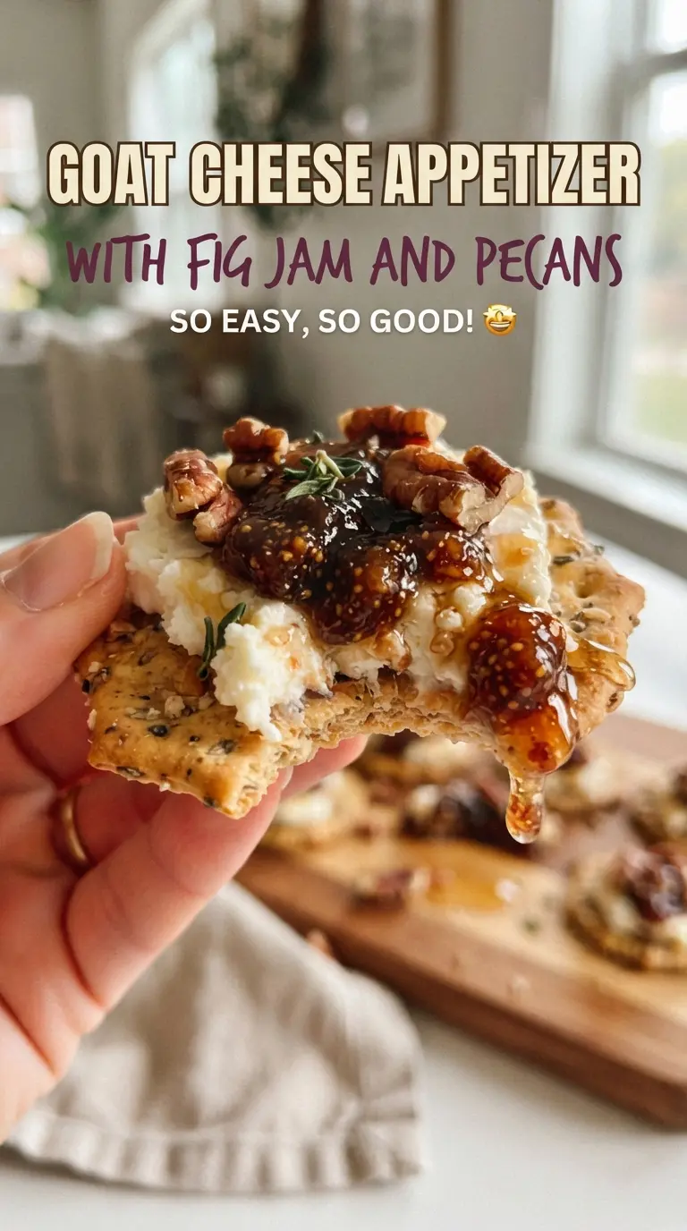 Goat Cheese Appetizer with Fig Jam and Pecans, creamy sweet-savory