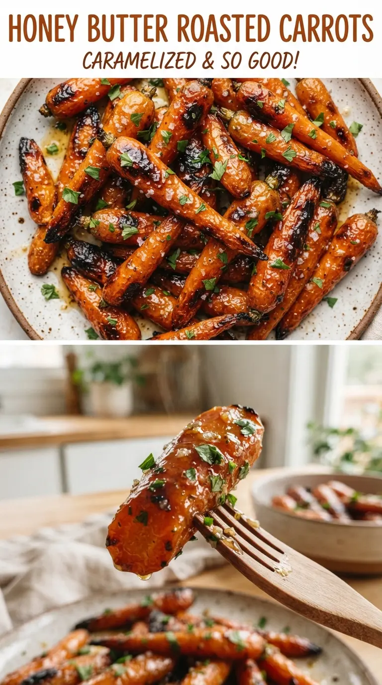Honey Butter Roasted Carrots glossy caramelized thyme
