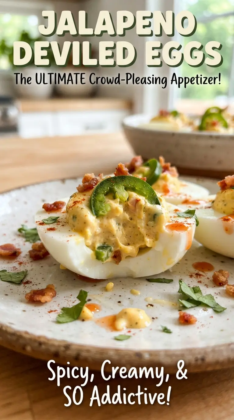 Jalapeno deviled eggs spicy creamy