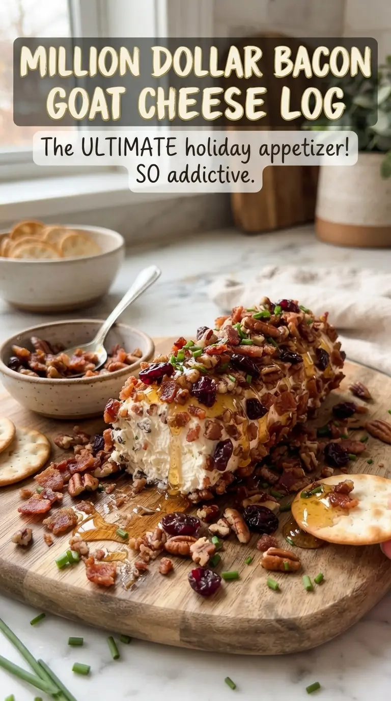 Million Dollar Bacon Goat Cheese Log creamy bacon-cranberry