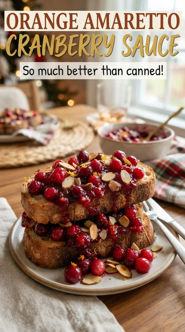 Orange Amaretto Cranberry Sauce glossy citrusy almond