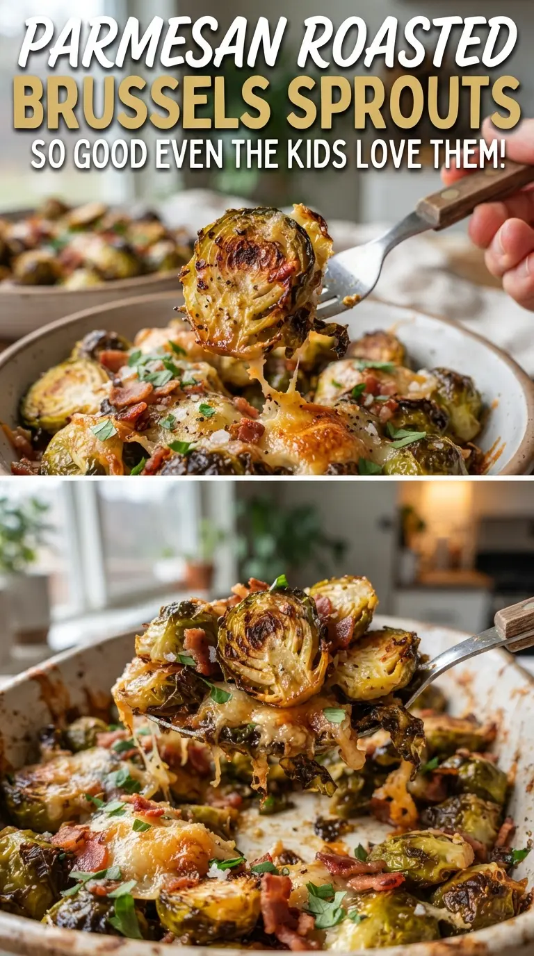 Parmesan Roasted Brussels Sprouts crispy golden lemon