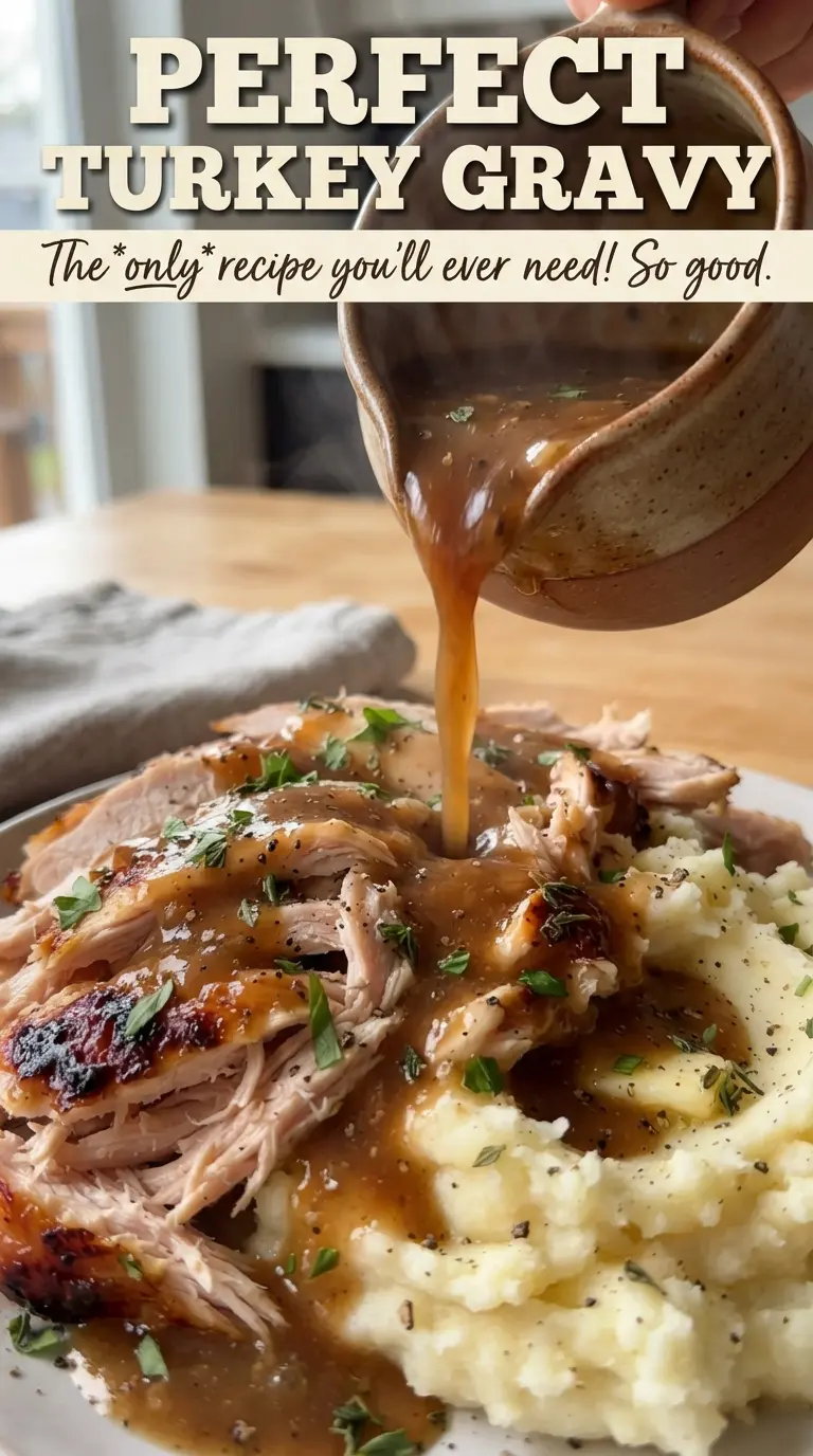 Perfect Turkey Gravy rich silky brown