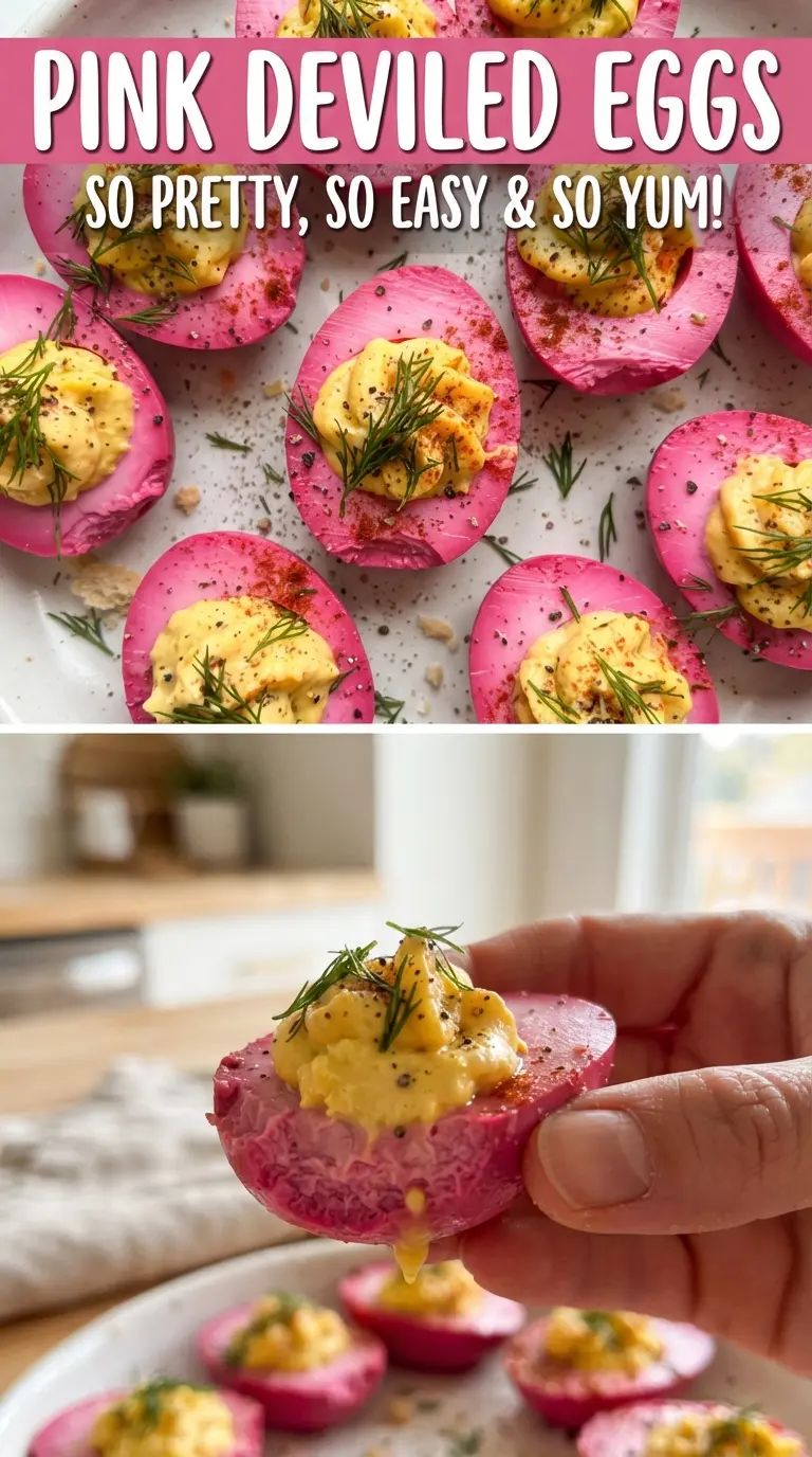 Pink Deviled Eggs vibrant beet-pickled creamy dill