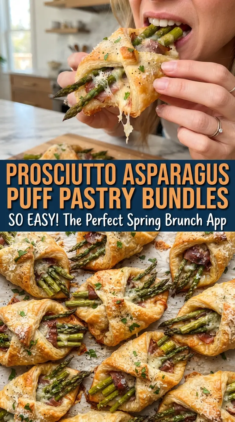 Prosciutto Asparagus Puff Pastry Bundles flaky salty bright