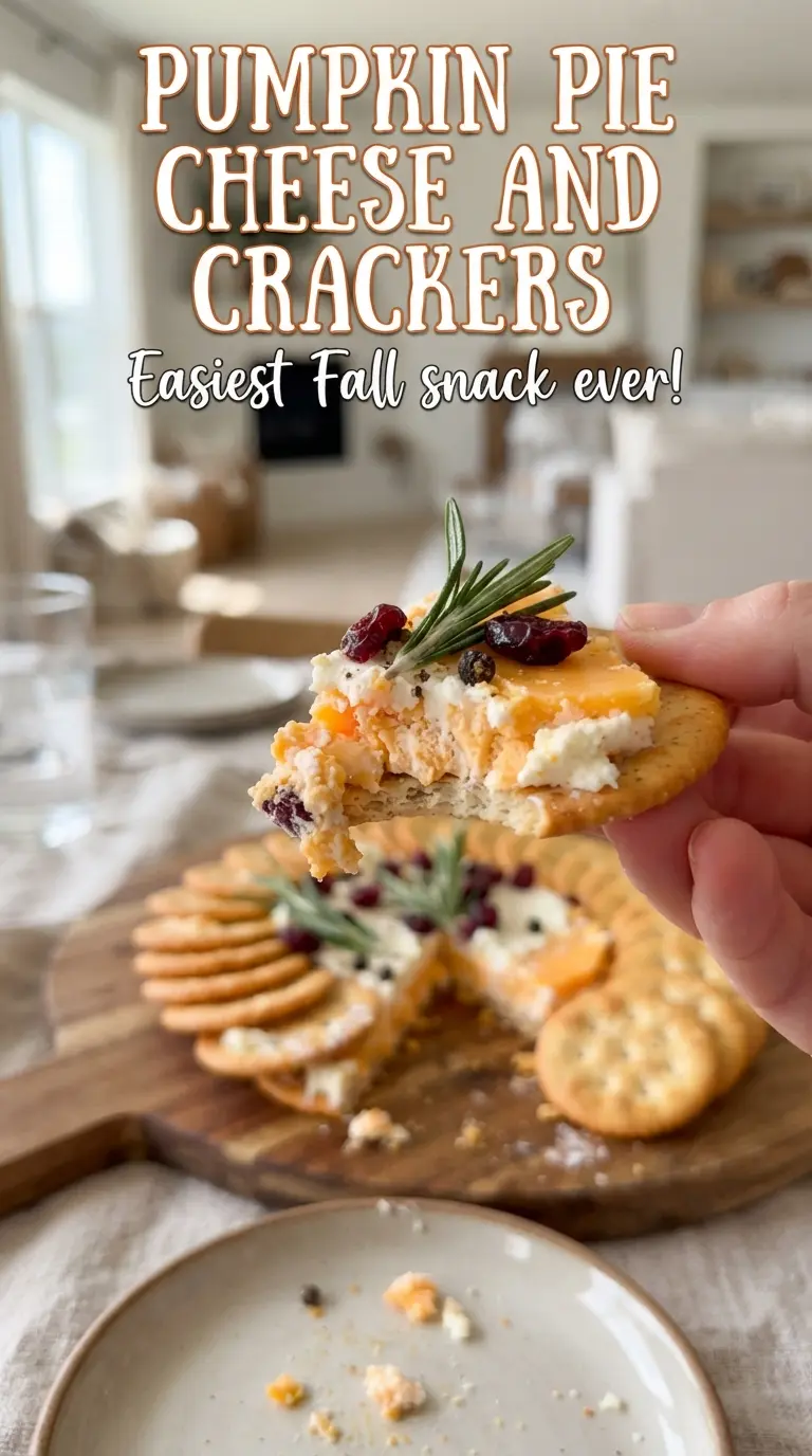 Pumpkin Pie Cheese and Crackers orange cheddar, creamy, festive