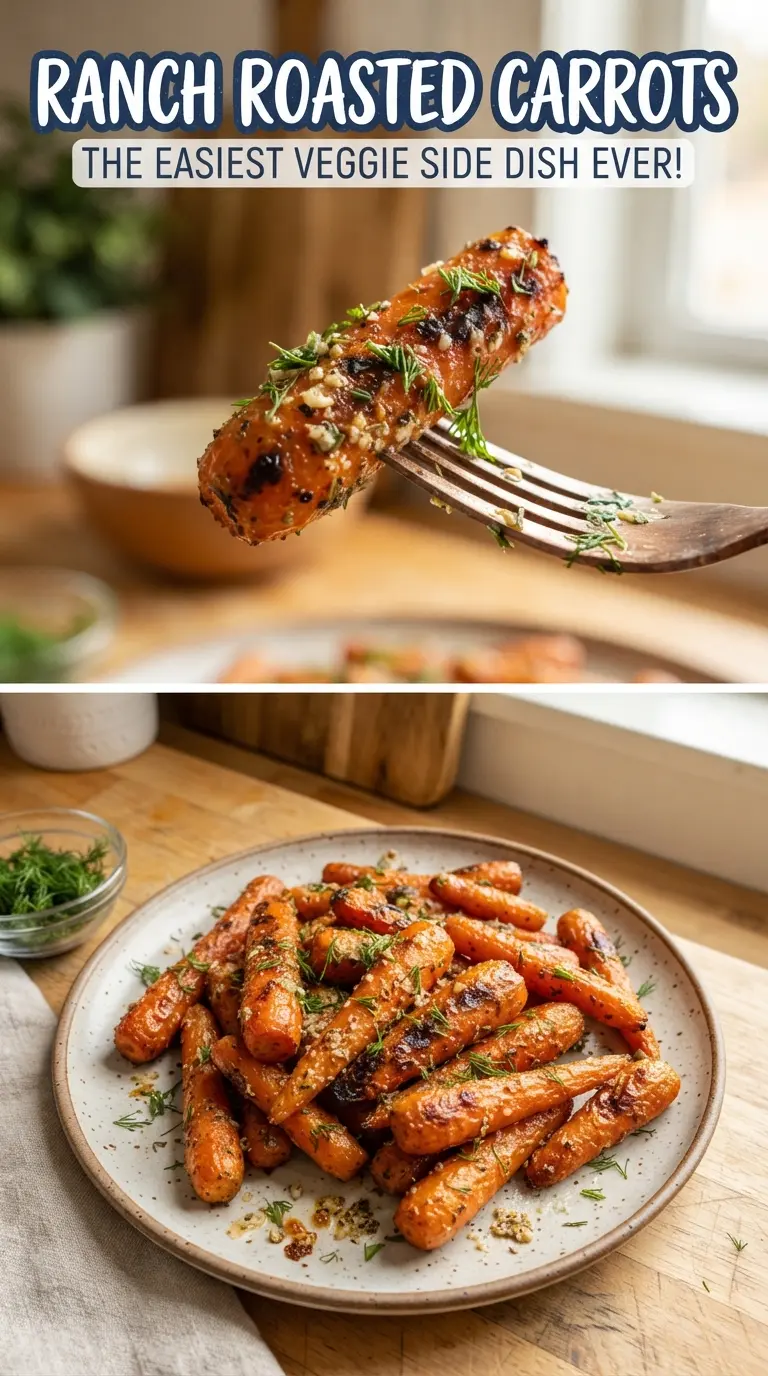 Ranch Roasted Carrots golden herby Parmesan