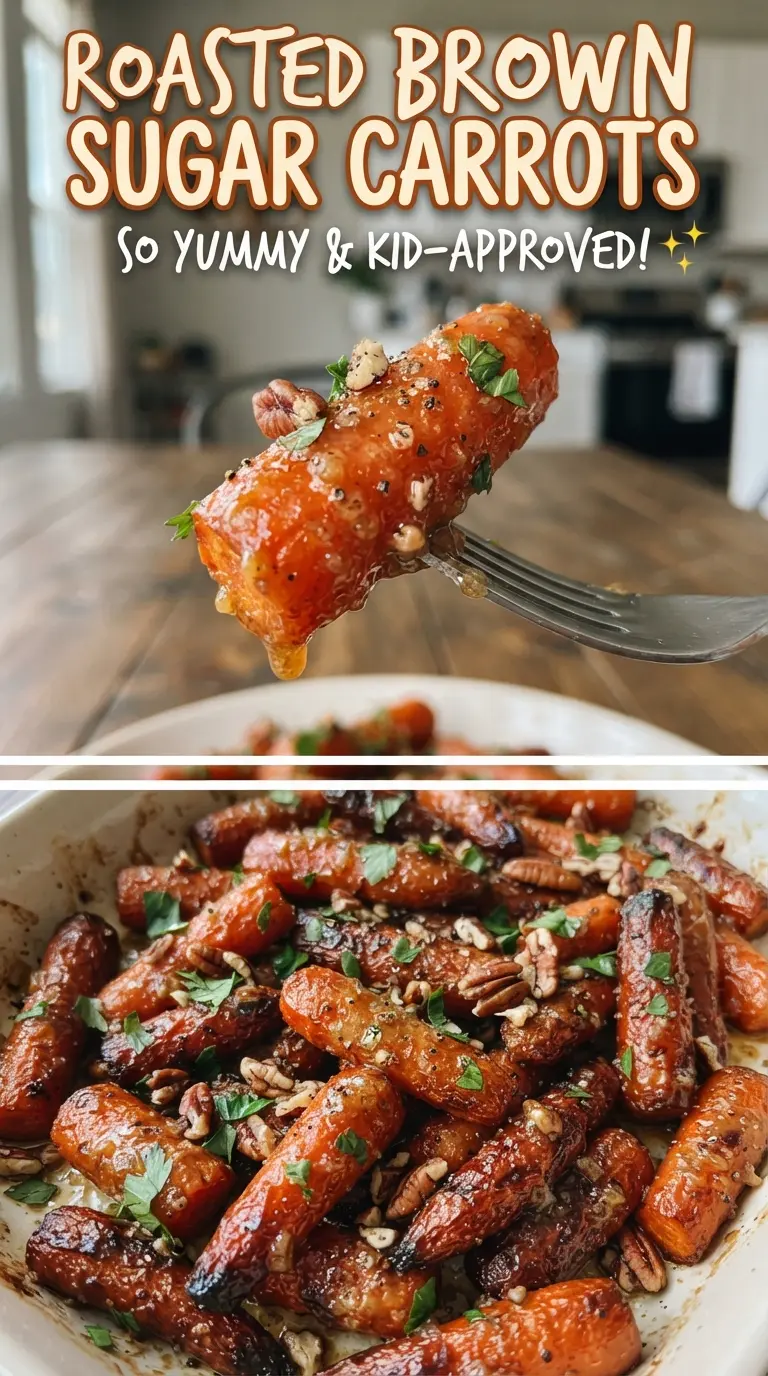 Roasted Brown Sugar Carrots glossy caramelized carrots