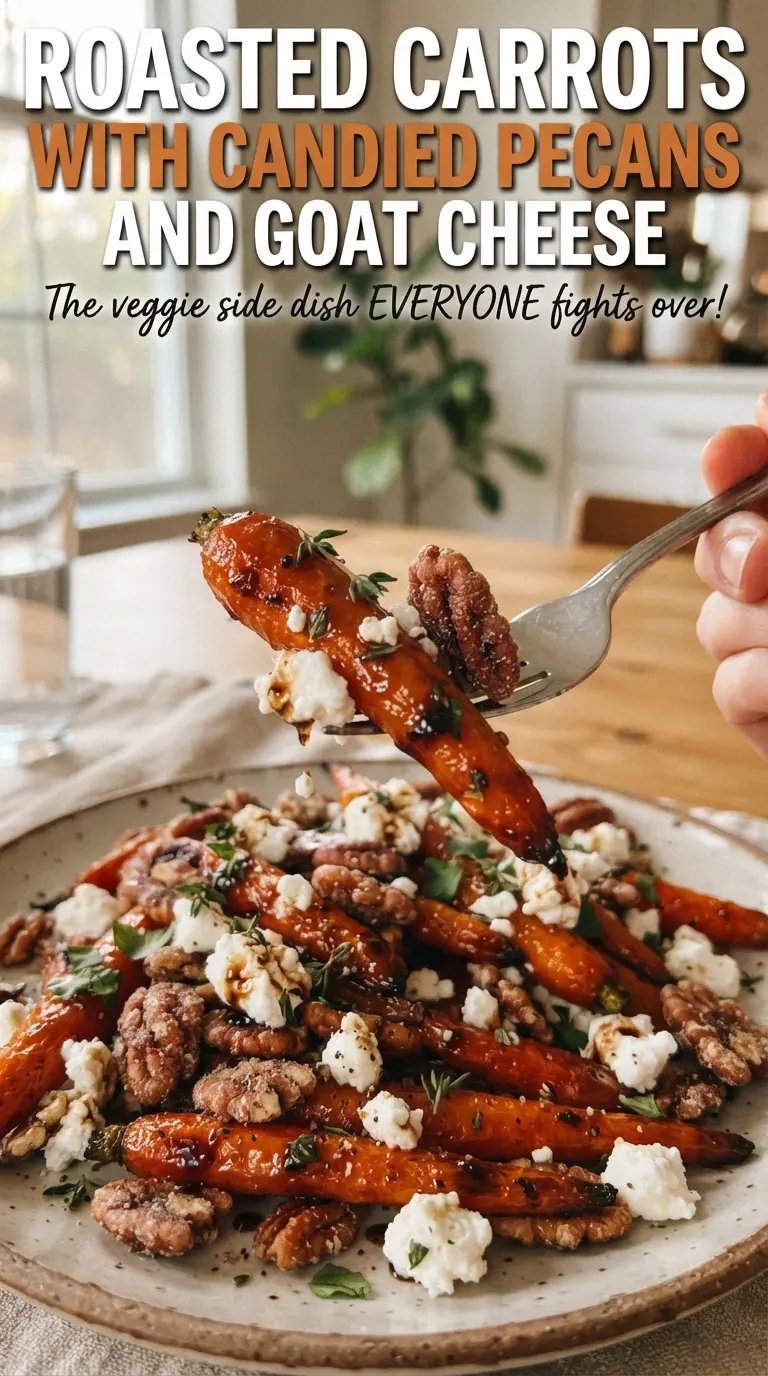 Roasted Carrots with Candied Pecans and Goat Cheese caramelized creamy crunchy