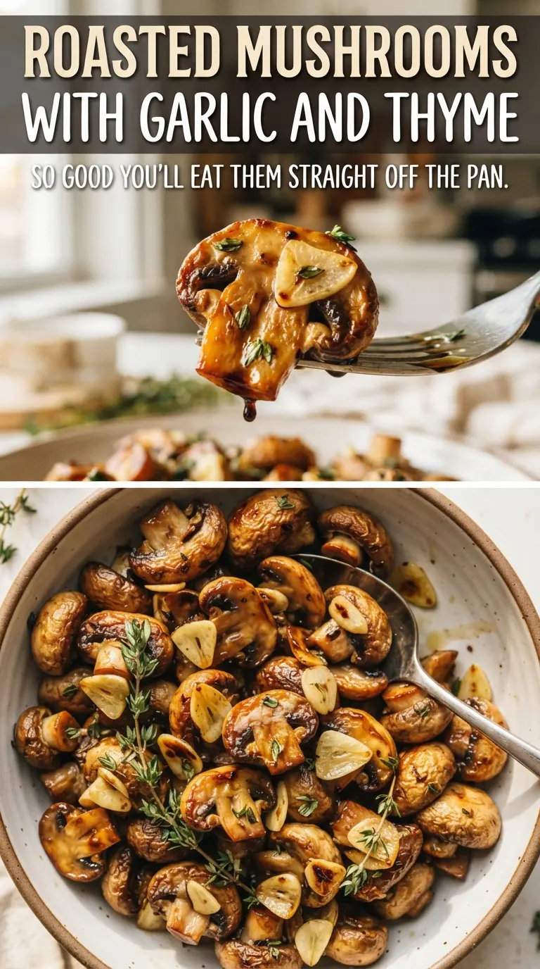 Roasted Mushrooms with Garlic and Thyme browned garlicky thyme