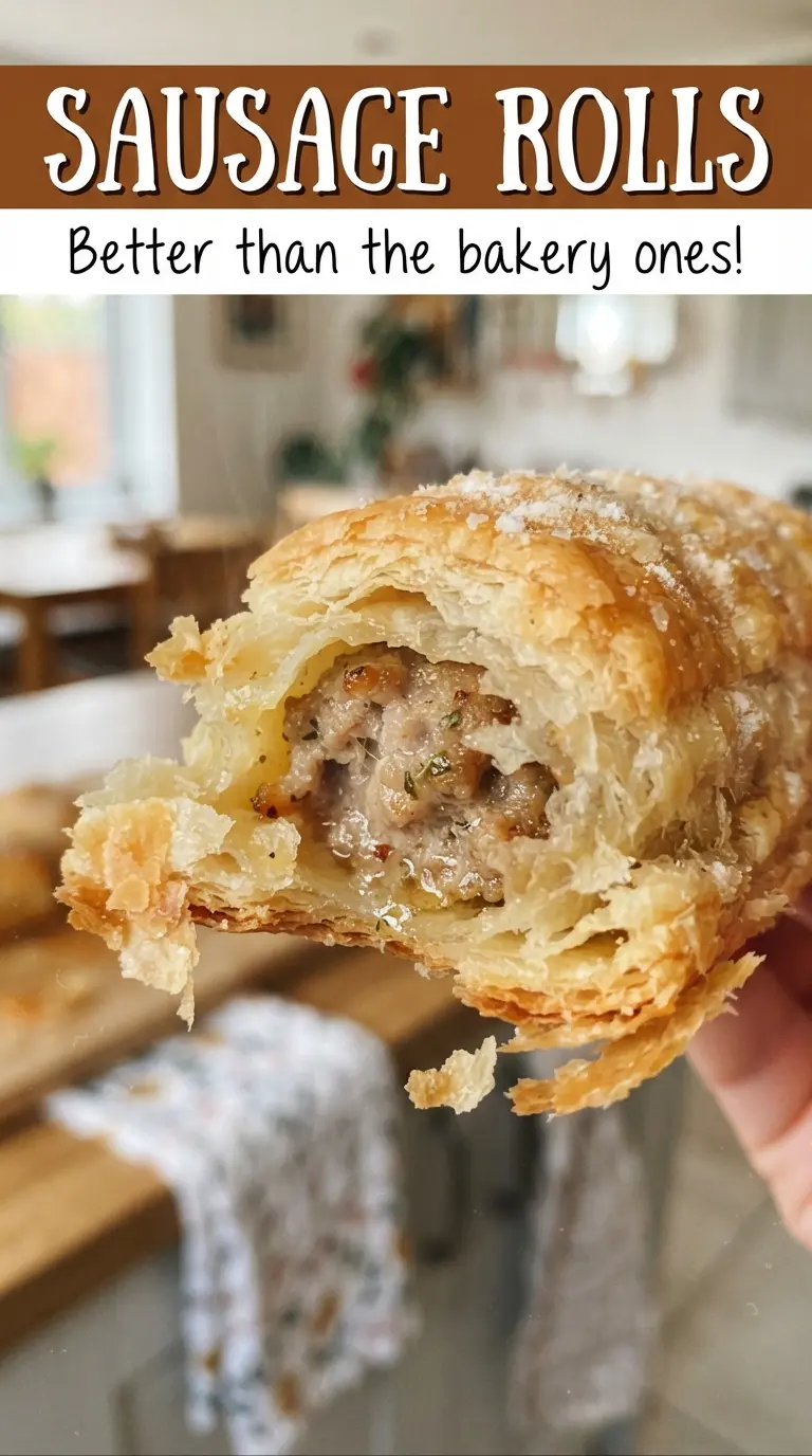 British sausage rolls flaky savory herby