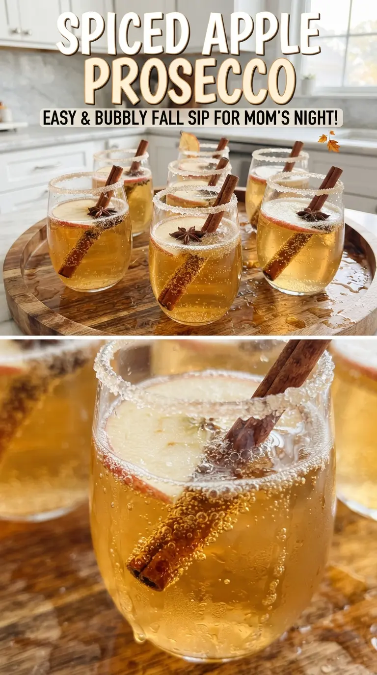 Spiced Apple Prosecco bubbly golden apple cinnamon