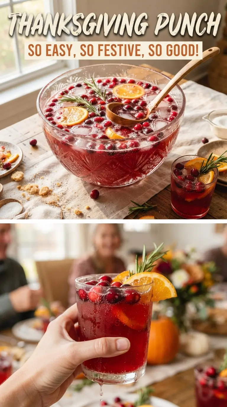 Thanksgiving Punch ruby cranberry citrus festive